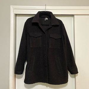 Black Shearling Sherpa Oversize Shacket | H&M